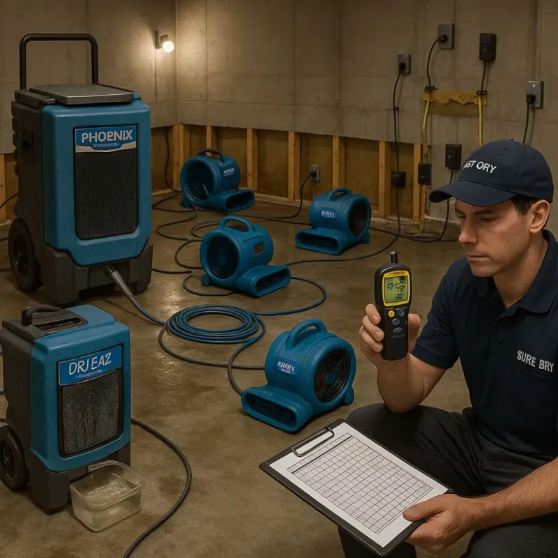 Structural Drying and Dehumidification process in Gibbstown, NJ